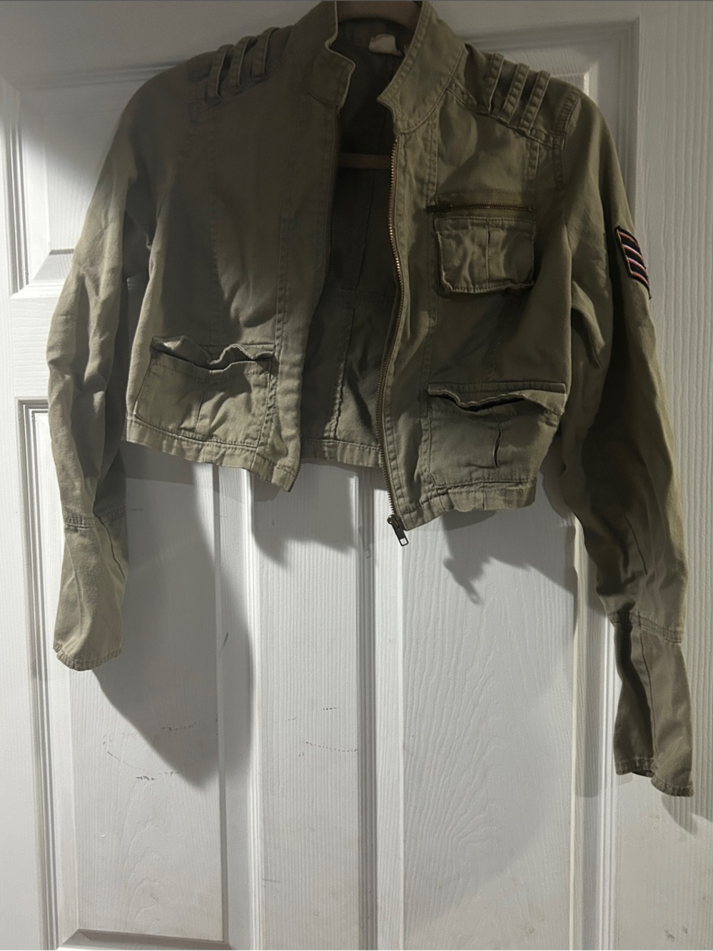 Mudd Olive Green Cropped Military Jacket